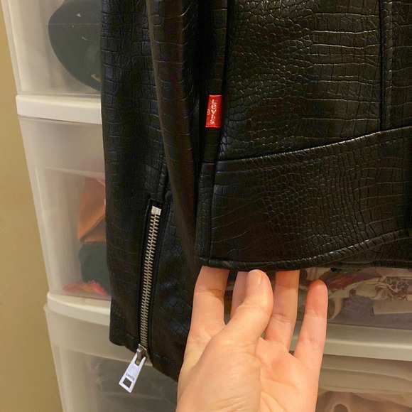 NWT Levi's Croc Vegan faux Leather Asymmetrical Moto Zip motorcycle biker Jacket - Picture 16 of 16